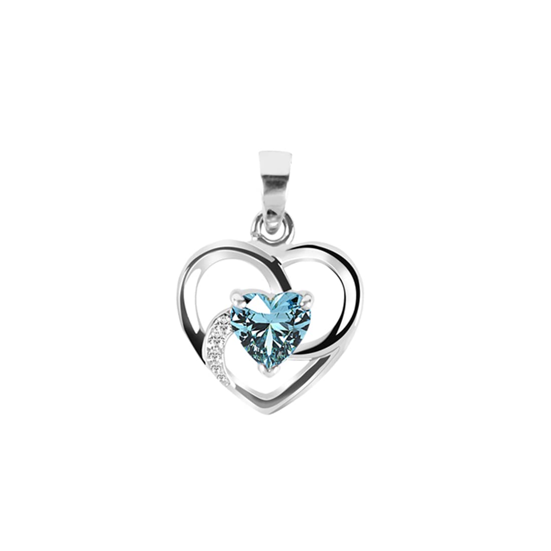 CLARA 925 Sterling Silver Heart Pendant Necklace | with or Without Chain | Gift for Women and Girls