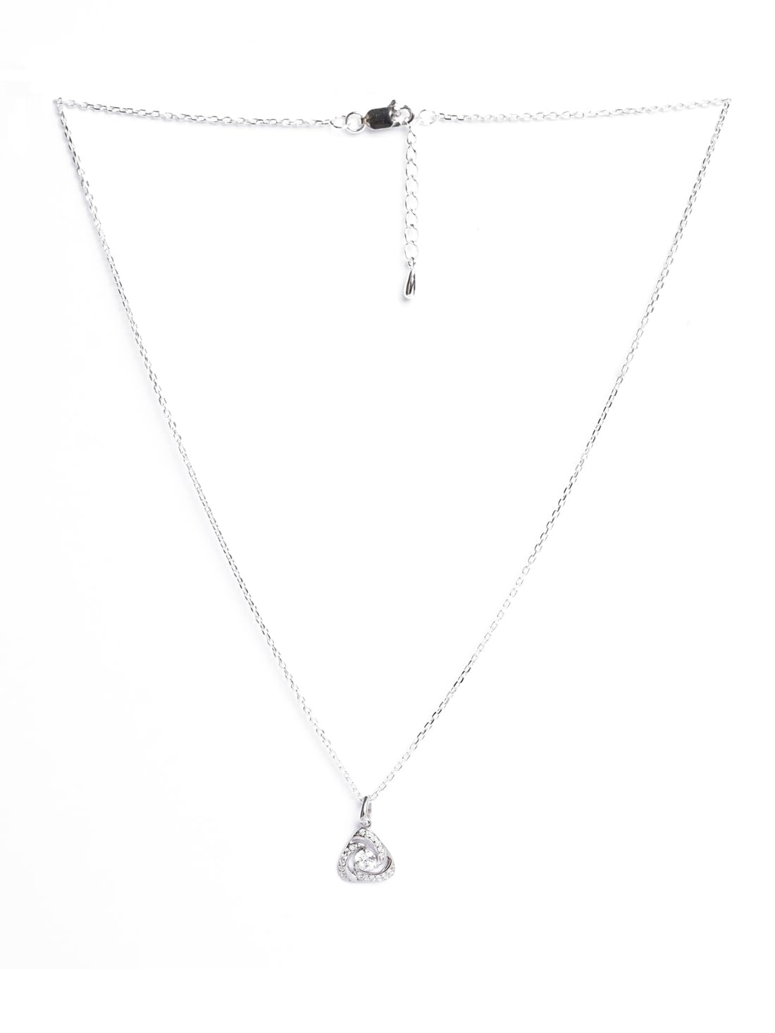 Clara 925 Sterling Silver Bianca Solitaire Pendant Earrings Chain Necklace Jewellery Set | Platinum Plated, Swiss Zirconia | Gift for Women and Girls