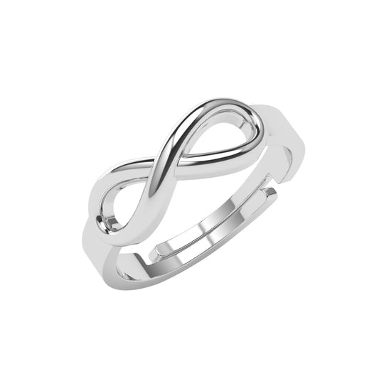 Clara Pure 925 Sterling Silver Eve Infinity Love Finger Ring | Platinum Plated | Size Adjustable | Gift for Women Girls Wife Girlfriend