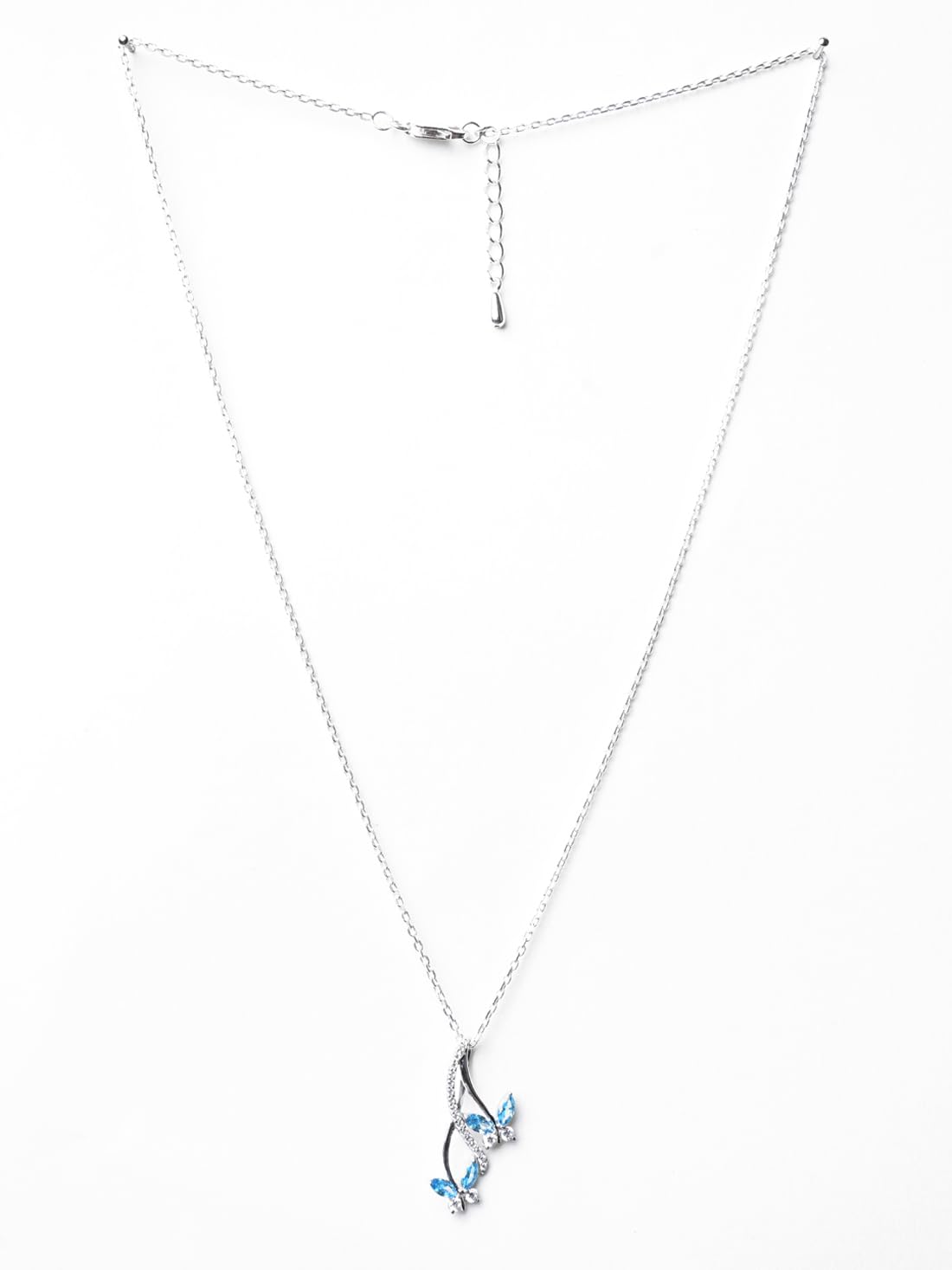 Clara 925 Sterling Silver Butterfly Pendant Earring Chain Jewellery Set | Rhodium Plated, Swiss Zirconia | Gift for Women & Girls