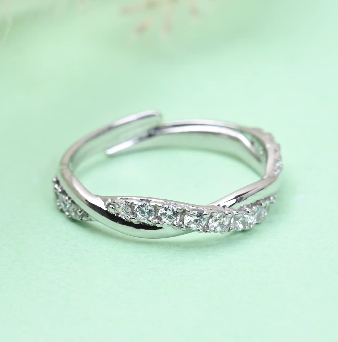 Clara Pure 925 Sterling Silver Minimal Office wear Finger Ring with Adjustable Band | Gift for Women Girls Wife Girlfriend | Multiple Design Options