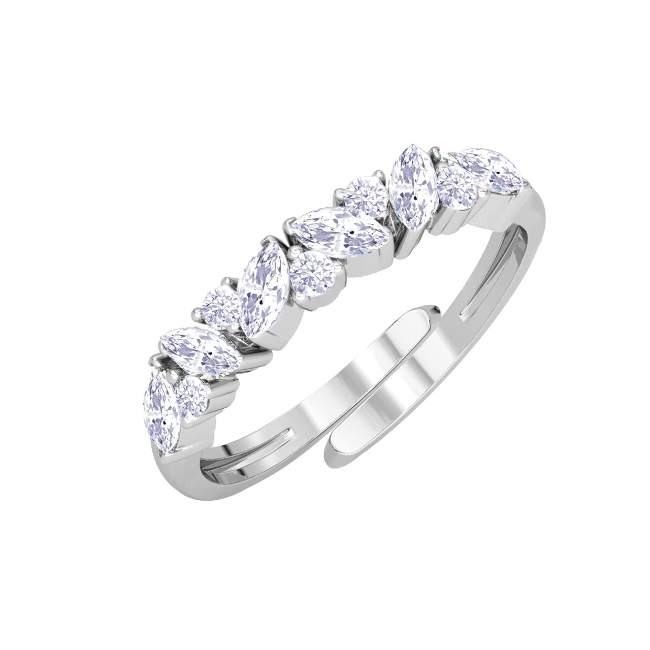 Clara Pure 925 Sterling Silver Minimal Office wear Finger Ring with Adjustable Band | Gift for Women Girls Wife Girlfriend | Multiple Design Options