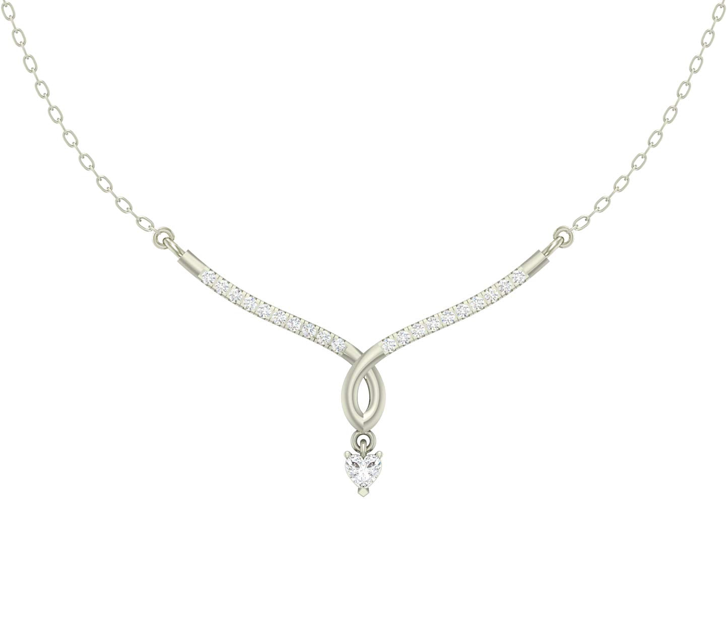 Clara 925 Sterling Silver Mila Pendant Earring Chain Jewellery Set | Platinum Plated, Swiss Zirconia | Gift for Women & Girls