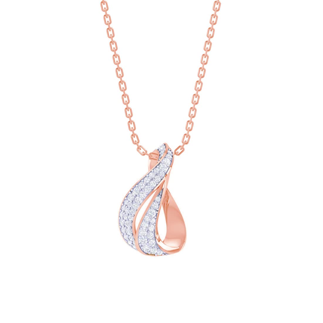 Clara 925 Sterling Silver Agda Pendant Earring Chain Jewellery Set | Rose Gold Rhodium Plated, Swiss Zirconia | Gift for Women & Girls
