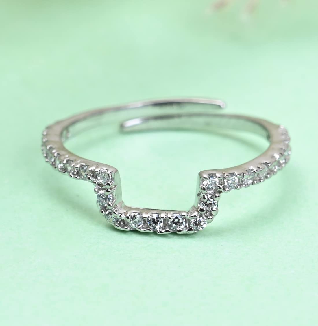 Clara Pure 925 Sterling Silver Minimal Office wear Finger Ring with Adjustable Band | Gift for Women Girls Wife Girlfriend | Multiple Design Options