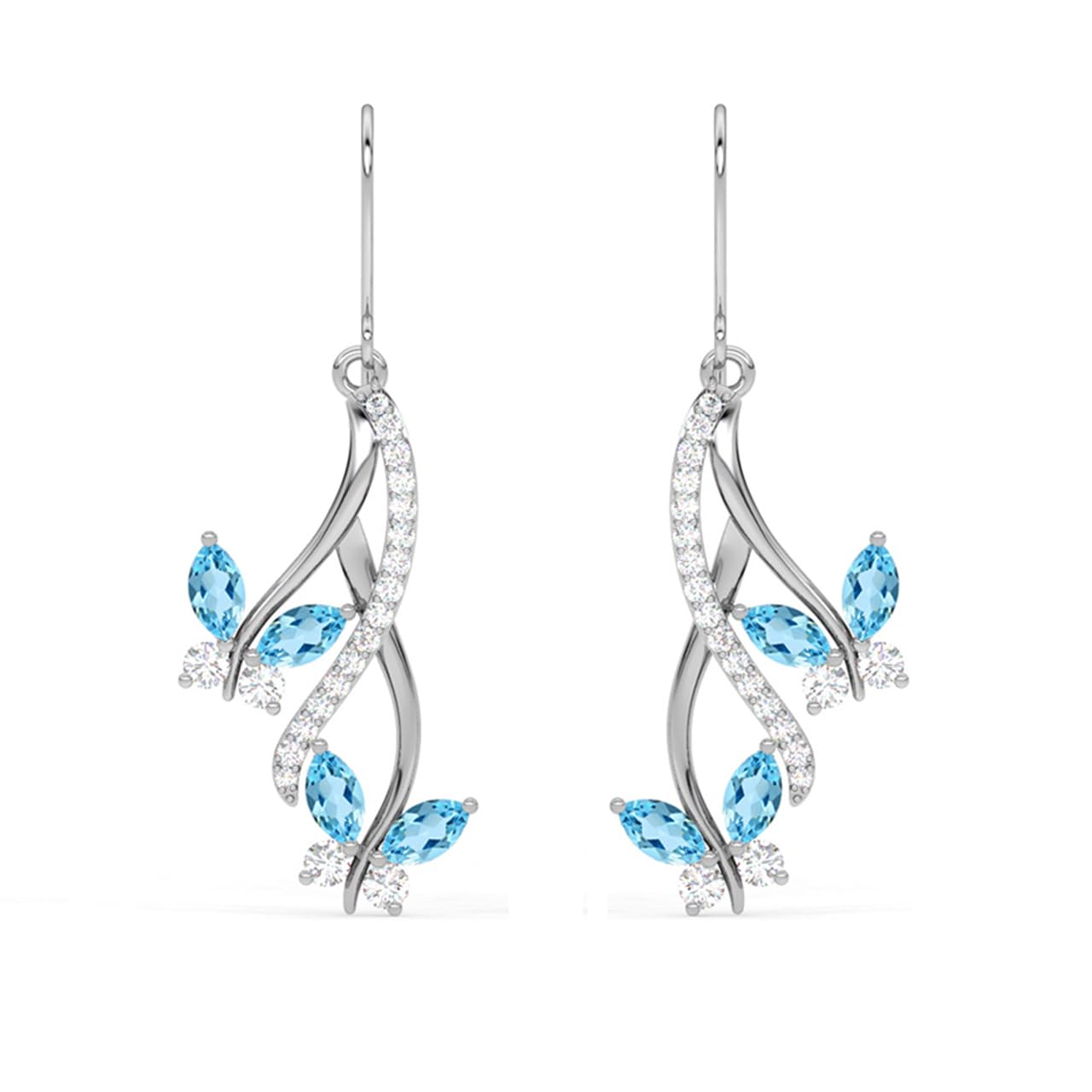 Clara 925 Sterling Silver Butterfly Pendant Earring Chain Jewellery Set | Rhodium Plated, Swiss Zirconia | Gift for Women & Girls