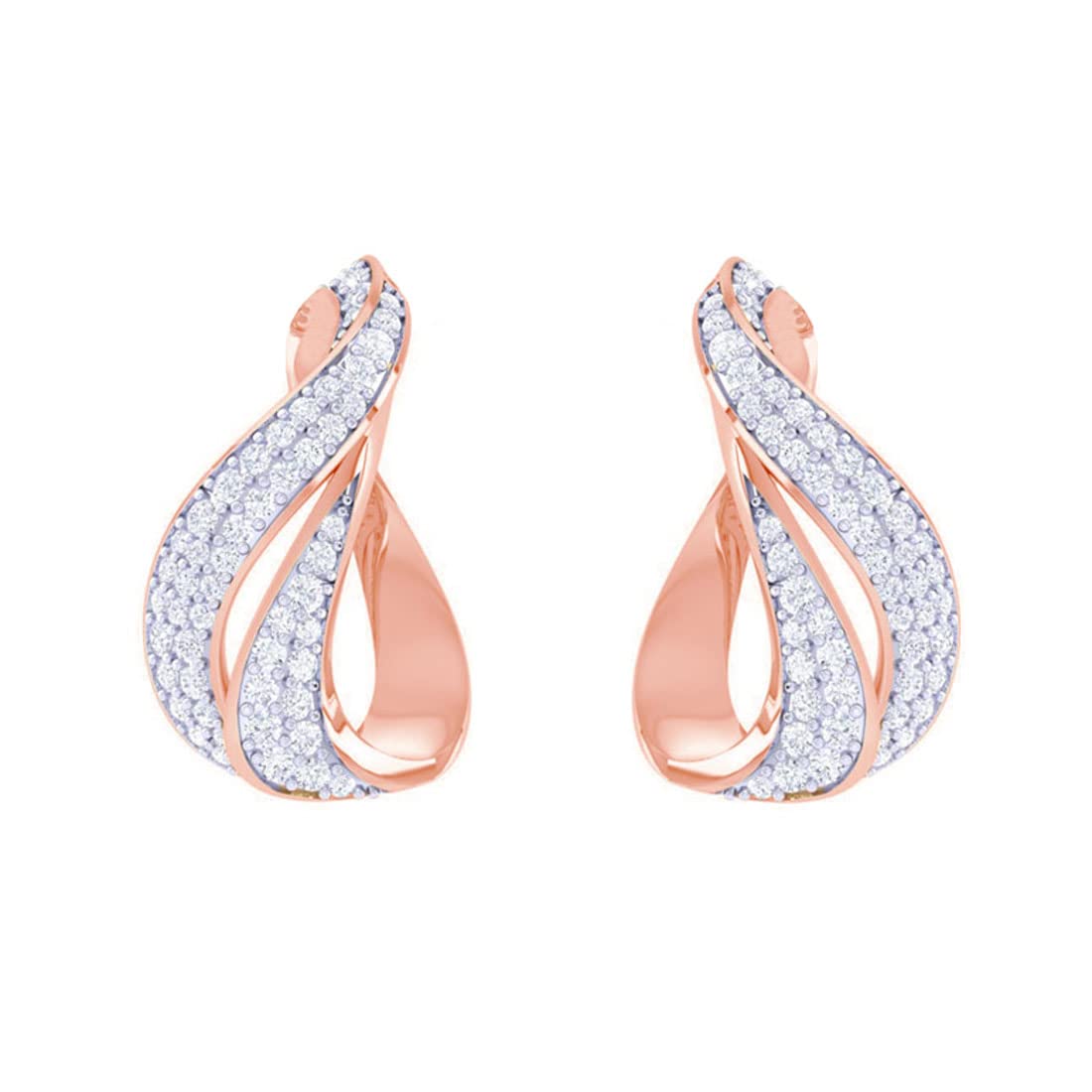 Clara 925 Sterling Silver Agda Pendant Earring Chain Jewellery Set | Rose Gold Rhodium Plated, Swiss Zirconia | Gift for Women & Girls