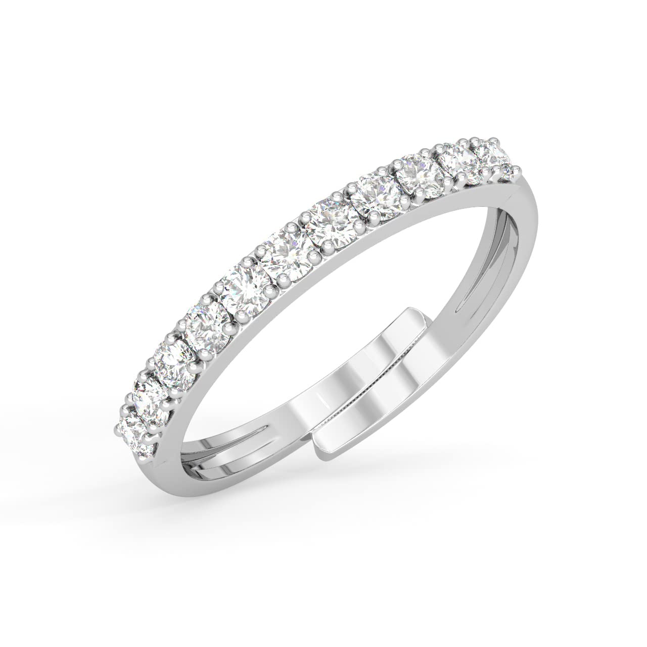 Clara Pure 925 Sterling Silver Minimal Office wear Finger Ring with Adjustable Band | Gift for Women Girls Wife Girlfriend | Multiple Design Options