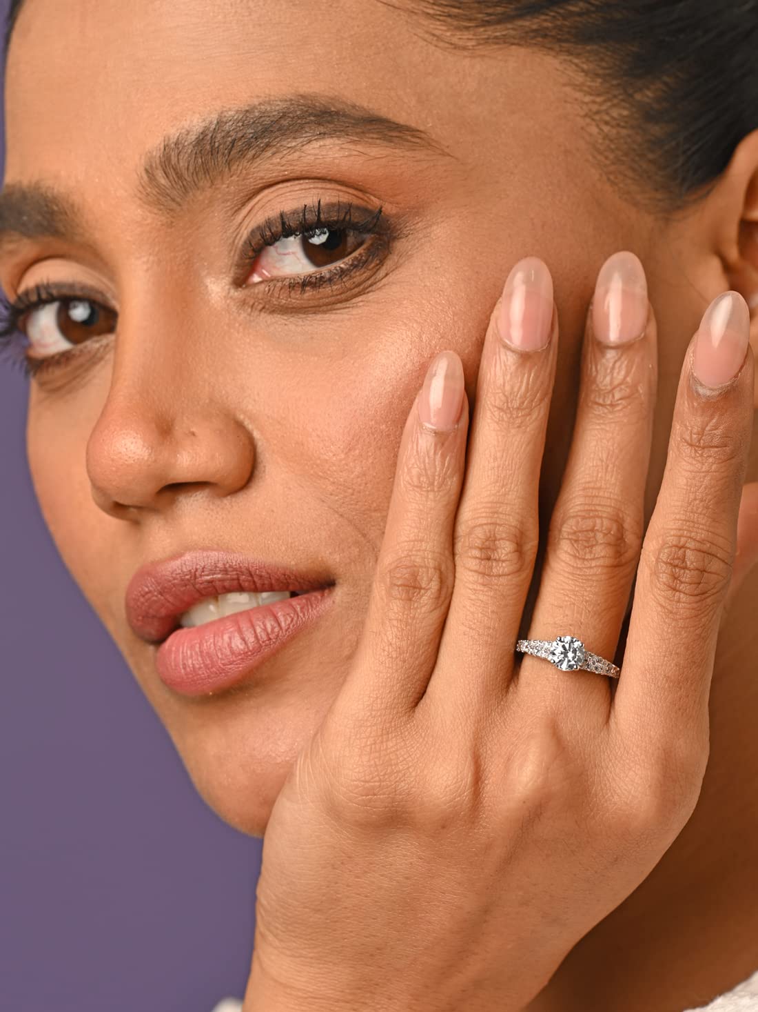 Clara Pure 925 Sterling Silver Solitaire Finger Ring with Adjustable Band | Gift for Women Girls Wife Girlfriend | Multiple Design Options