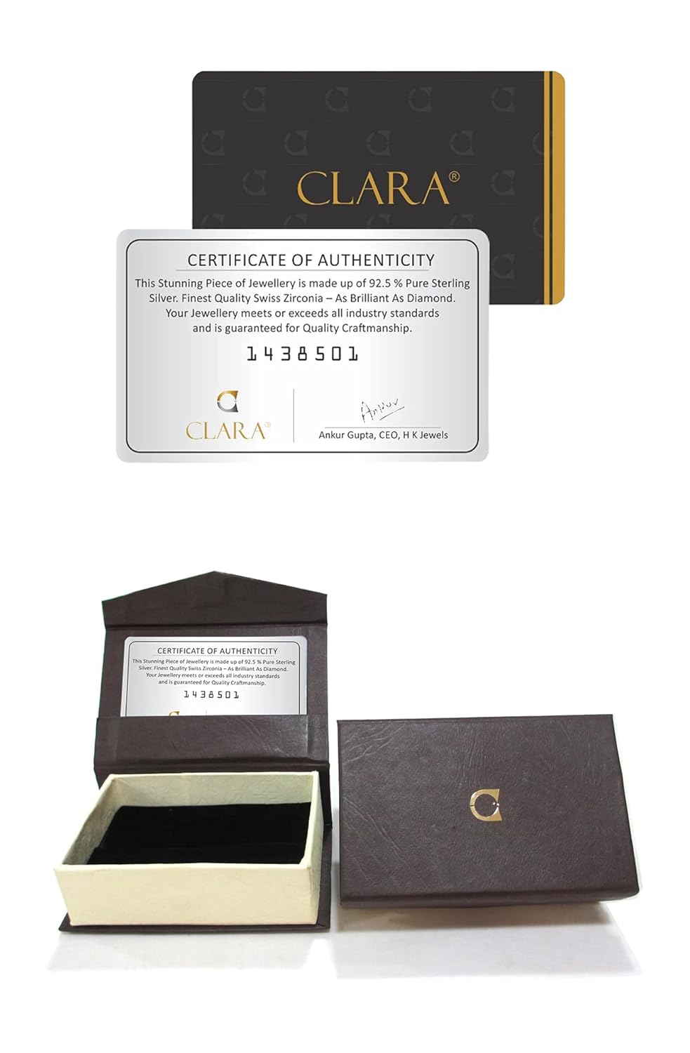 CLARA 925 Sterling Silver Royal Blue Eye Pendant Earring Chain Jewellery Set | Rhodium Plated, Swiss Zirconia | Gift for Women & Girls