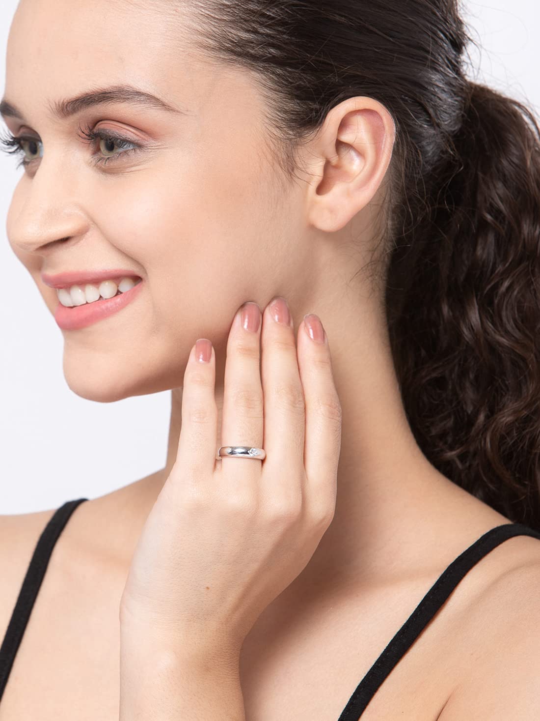 Clara Pure Real 925 Sterling Silver Adjustable Ring Band | Multiple Design Options | Gift for Women and Girls