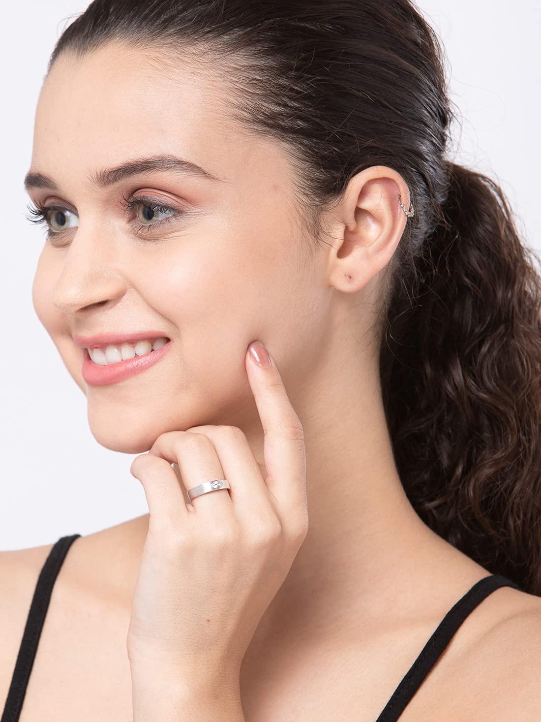 Clara Pure Real 925 Sterling Silver Adjustable Ring Band | Multiple Design Options | Gift for Women and Girls