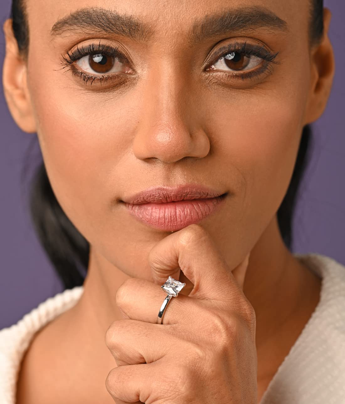 Clara Pure 925 Sterling Silver Solitaire Finger Ring with Adjustable Band | Gift for Women Girls Wife Girlfriend | Multiple Design Options