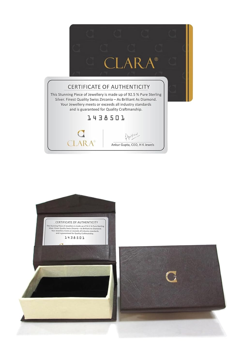 Clara 925 Sterling Silver Bianca Solitaire Pendant Earrings Chain Necklace Jewellery Set | Platinum Plated, Swiss Zirconia | Gift for Women and Girls