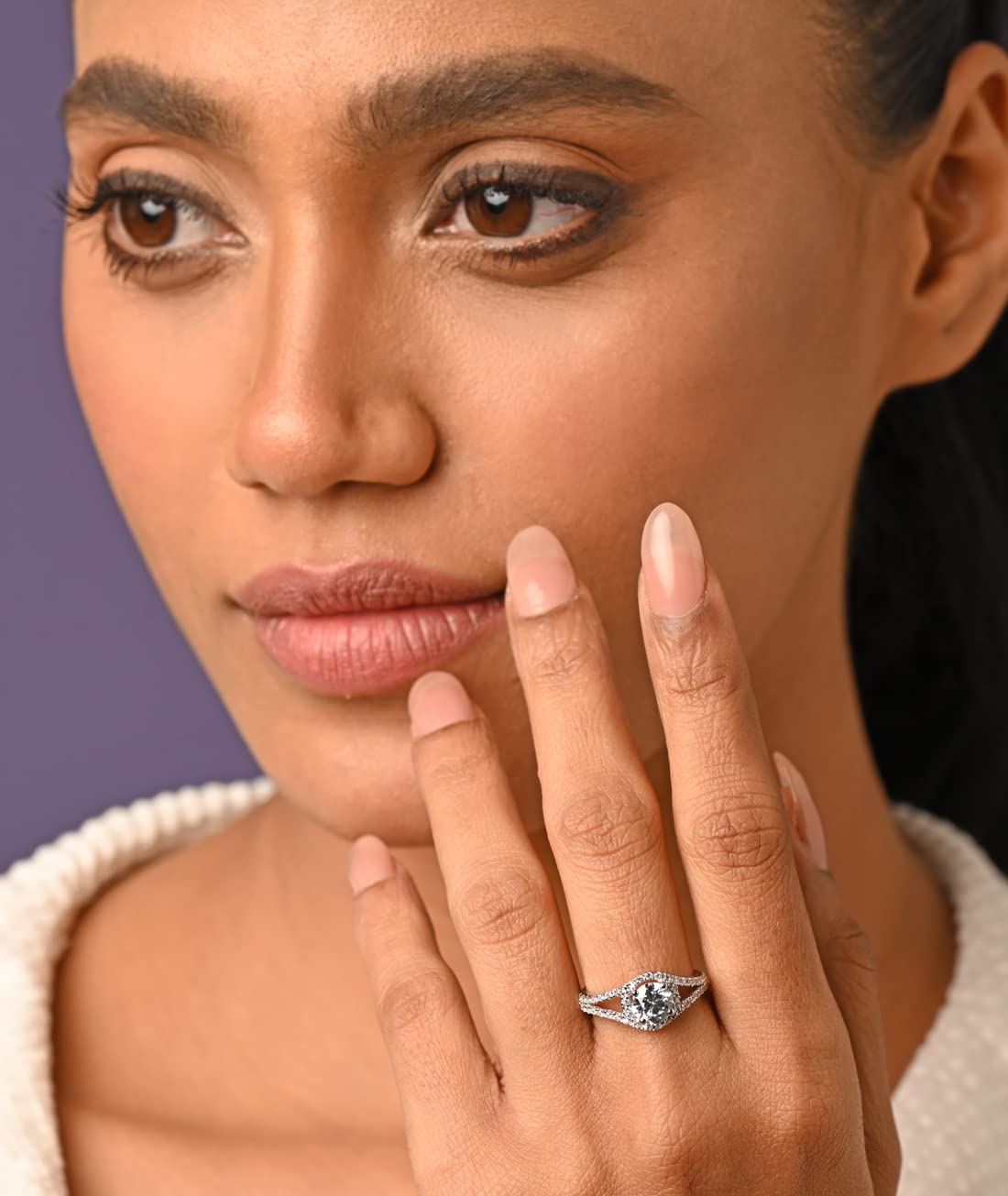 Clara Pure 925 Sterling Silver Solitaire Finger Ring with Adjustable Band | Gift for Women Girls Wife Girlfriend | Multiple Design Options