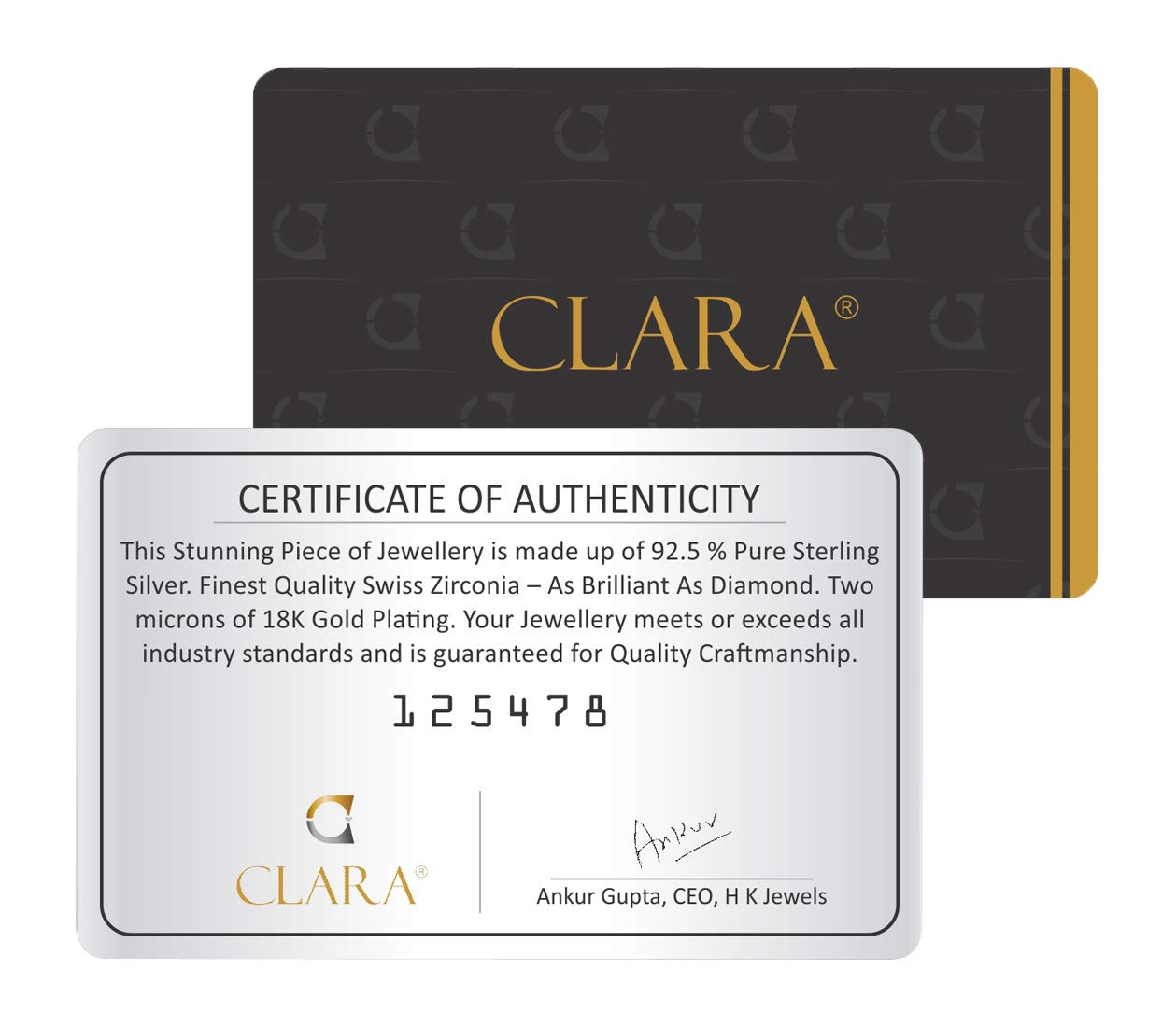 Clara 925 Sterling Silver 5 Stone Pendant Earring Chain Jewellery Set | Platinum Plated, Swiss Zirconia | Gift for Women & Girls