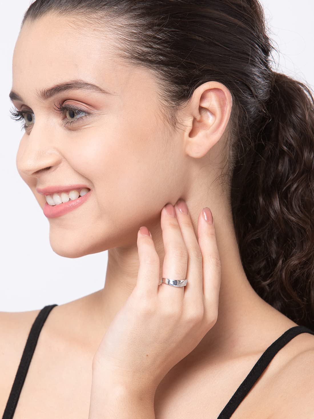 Clara Pure Real 925 Sterling Silver Adjustable Ring Band | Multiple Design Options | Gift for Women and Girls