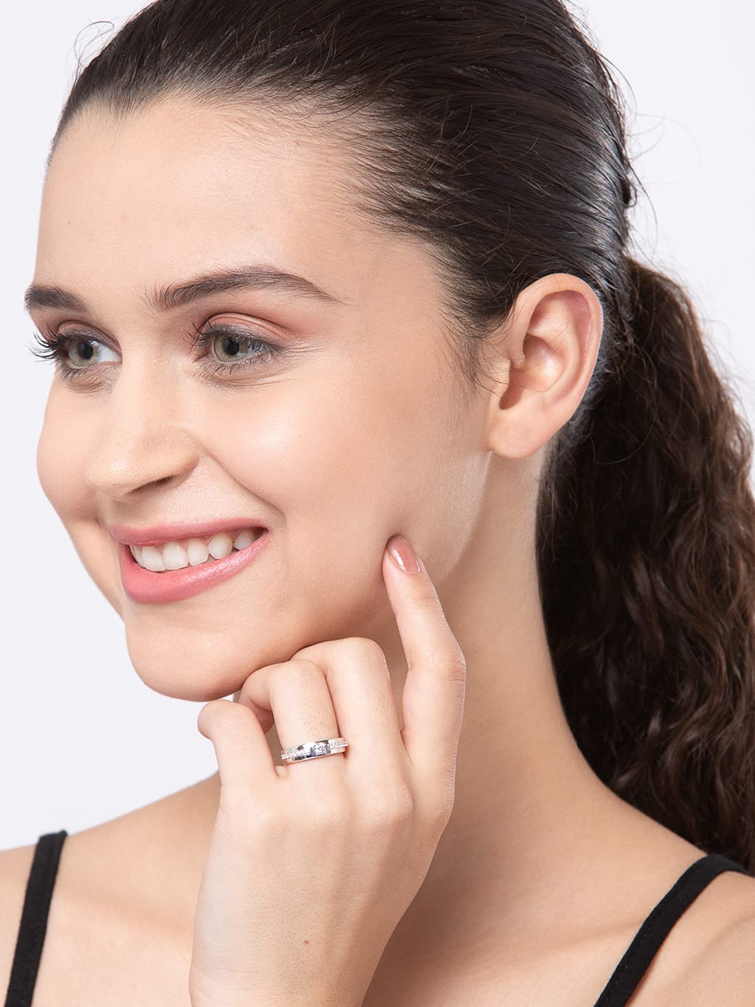 Clara Pure Real 925 Sterling Silver Adjustable Ring Band | Multiple Design Options | Gift for Women and Girls