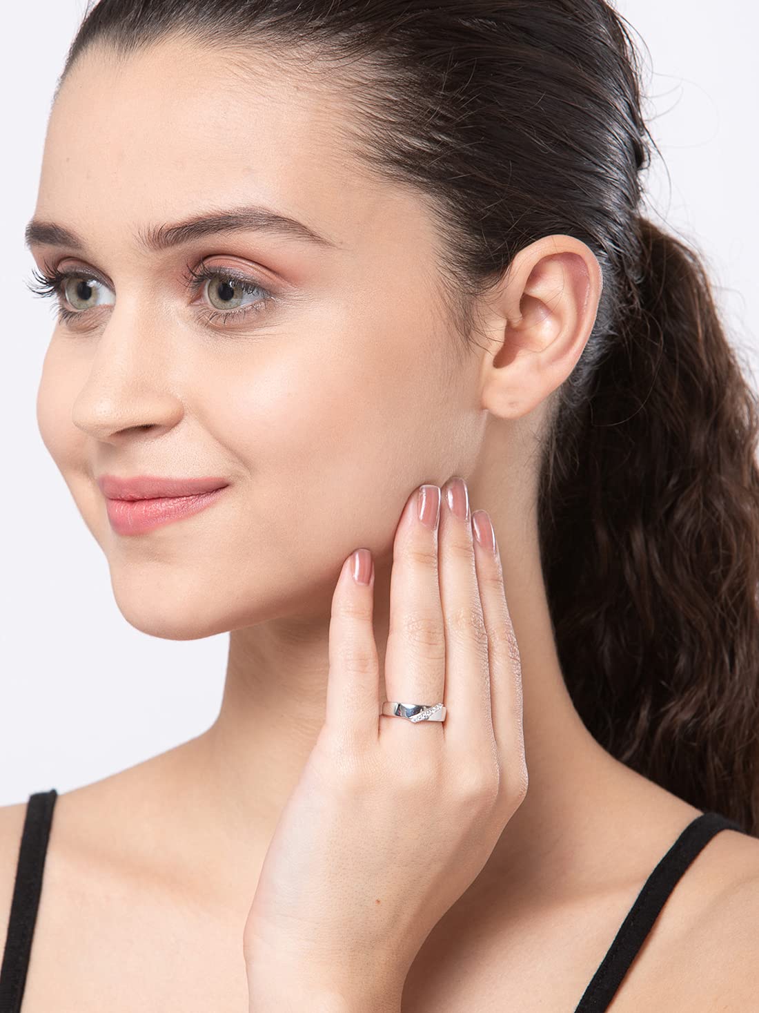 Clara Pure Real 925 Sterling Silver Adjustable Ring Band | Multiple Design Options | Gift for Women and Girls