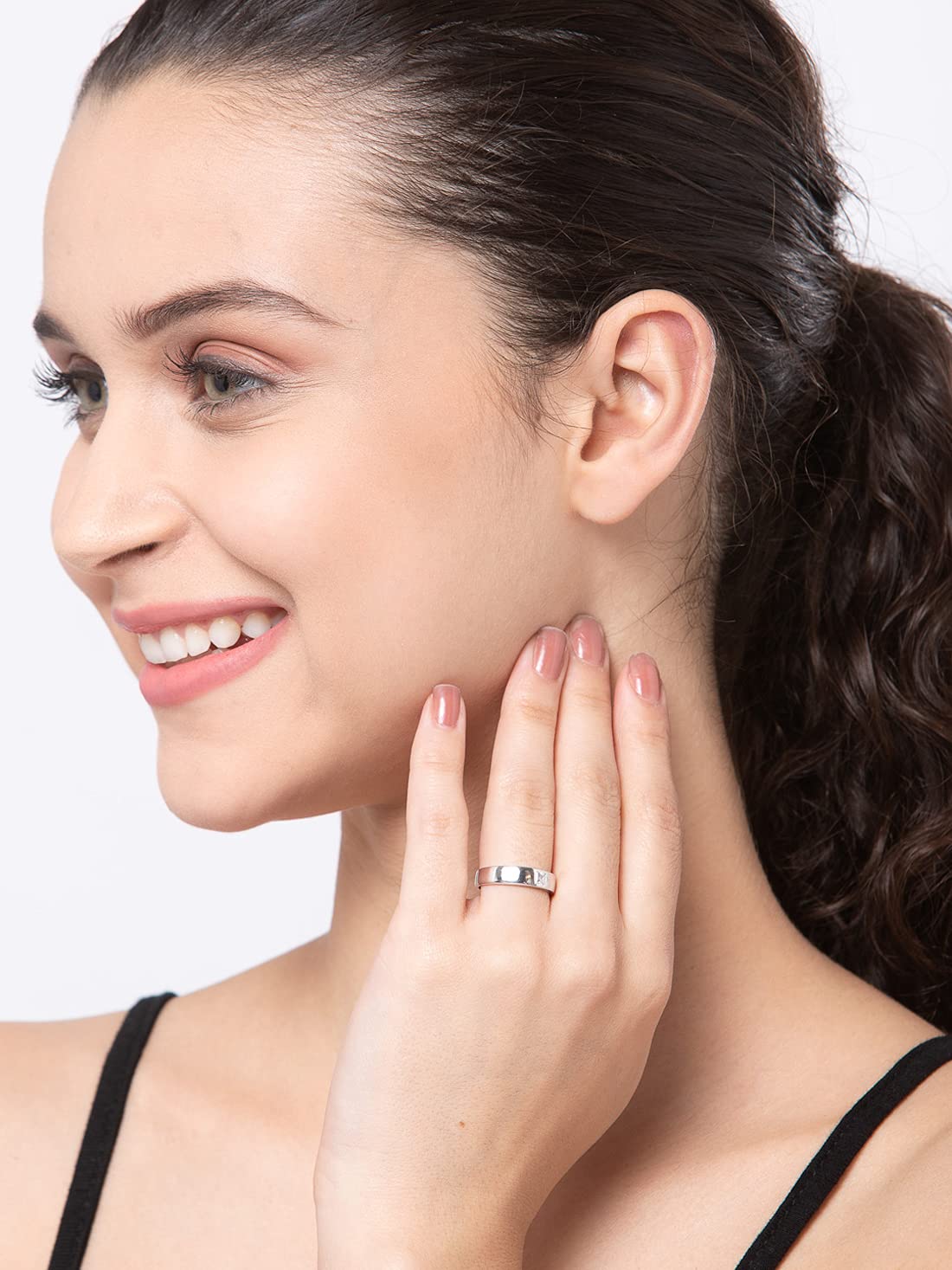 Clara Pure Real 925 Sterling Silver Adjustable Ring Band | Multiple Design Options | Gift for Women and Girls