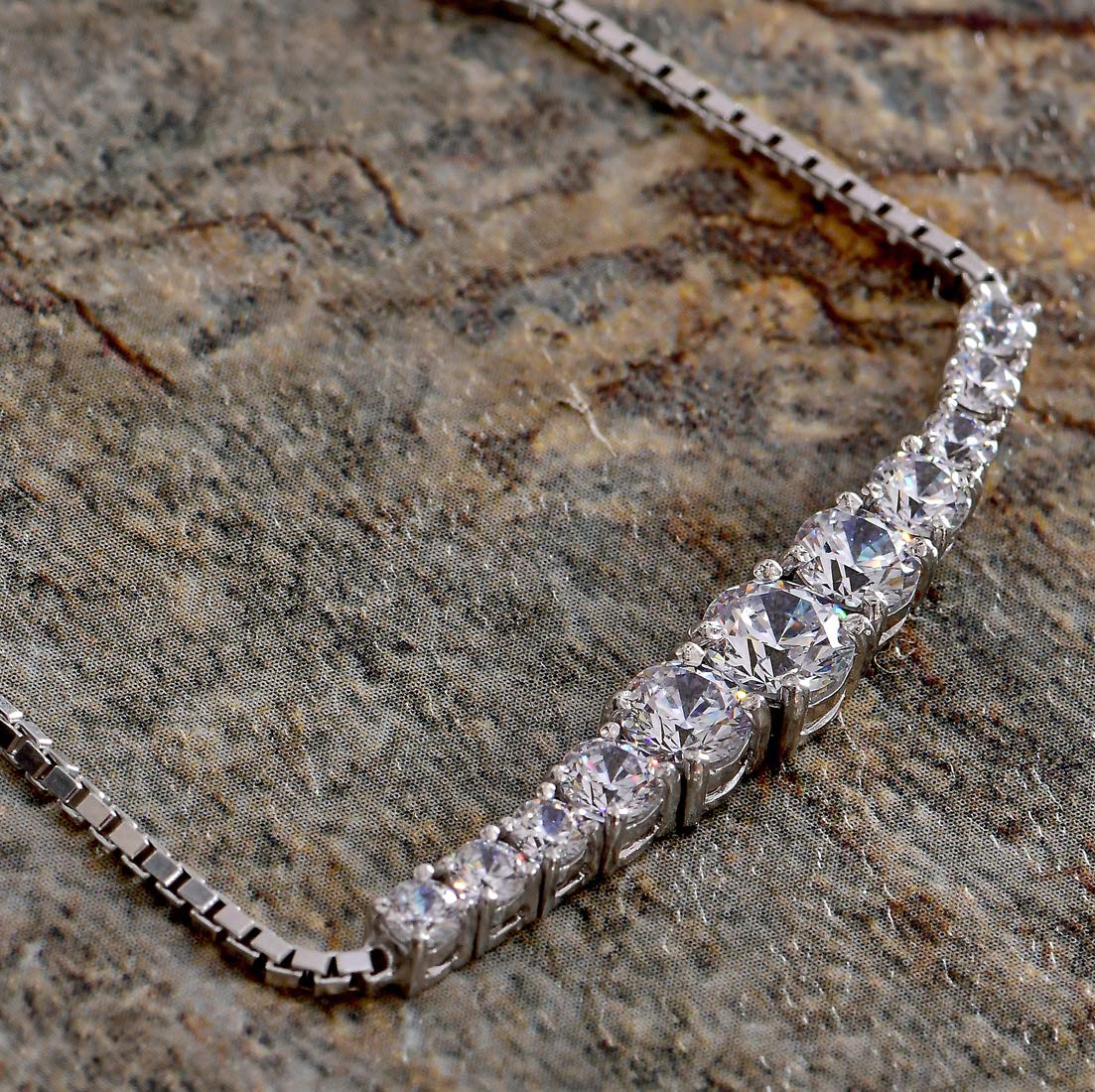 Clara Made with Swiss Zirconia 925 Sterling Silver Sandra Solitaire Bracelet, Gift for Women and Girls